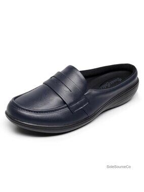 Women's Casual Mules Flat Slip-On Comfort Leather Shoes